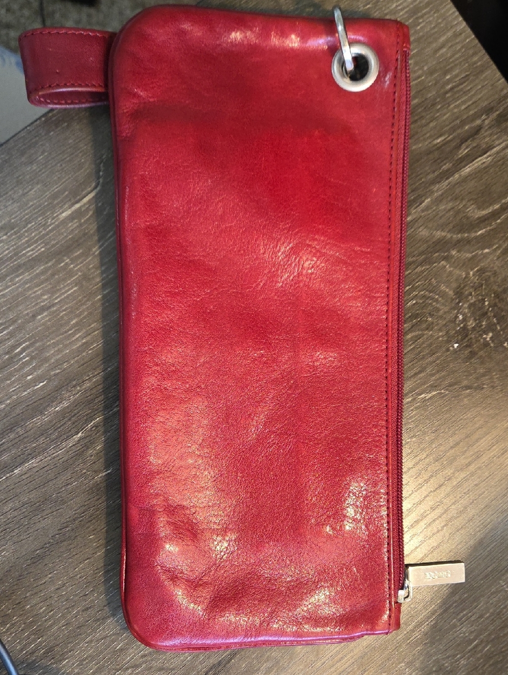HOBO International Red Leather Zip Wristlet